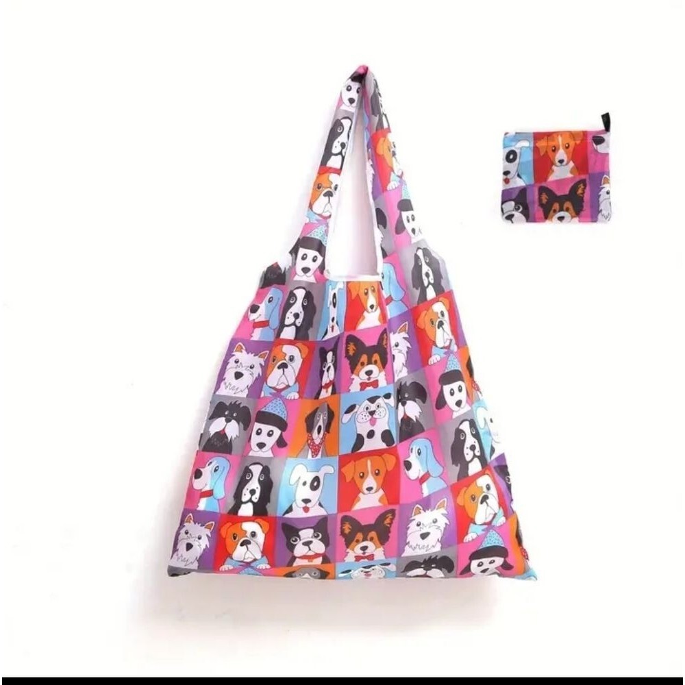 dog foldable tote bag collapsible storage shopping bag